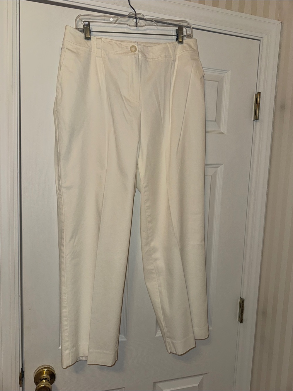 Talbots Cream Straight-Leg Dress Trousers